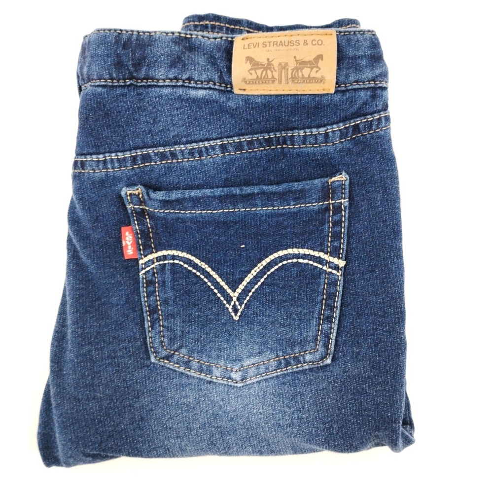 Levis 511 Slim Girls Blue Stretch Straight Denim Jeans Pants Sz 14R - Picture 1 of 10